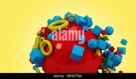 3D render di forme geometriche Foto Stock