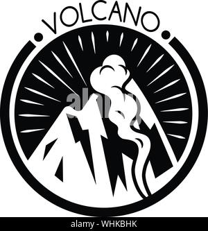 Vulcano logo hill, stile semplice Illustrazione Vettoriale