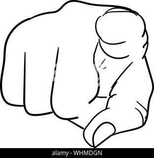 Punti a mano per voi. Delineare doodle illustrazione vettoriale Illustrazione Vettoriale