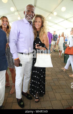 Bridgehampton, NY, STATI UNITI D'AMERICA. 1 Sep, 2019. Dan Gasby, Alexandra Lerner all'Hampton Classic Horse Show Grand Prix in Bridgehampton, New York il 1 settembre 2019. Credito: Mpi98/media/punzone Alamy Live News Foto Stock