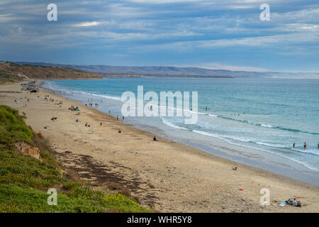 La pittoresca baia di Aldinga area della penisola di Fleurieu ad Adelaide nel South Australia, Australia Foto Stock