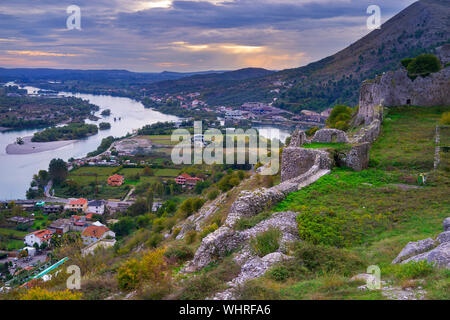 L antico castello di Rozafa di Scutari Albania Foto Stock