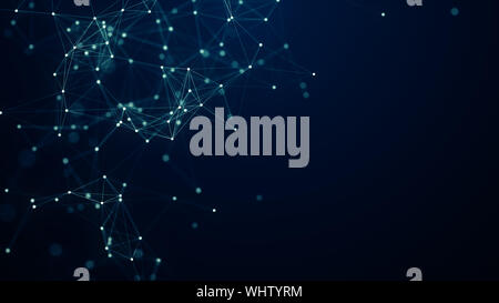 Plesso astratta delle forme geometriche. Concetto di connessione. Digital, la comunicazione e la tecnologia network sfondo con particelle e plexus collegato l Foto Stock