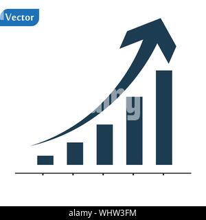 Concetto di colore grafico a colonna con freccia di crescita. vettore isolato immagine grafica Illustrazione Vettoriale