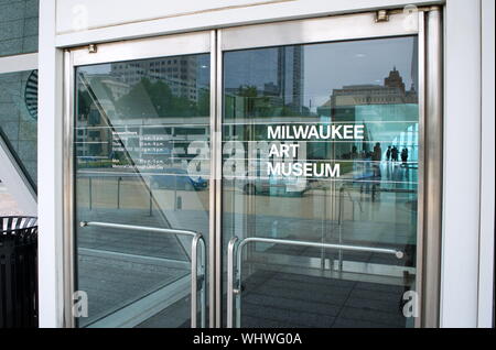 Milwaukee, WI, Stati Uniti d'America. Lug 2018. Ingresso al Milwaukee Art Museum. Foto Stock