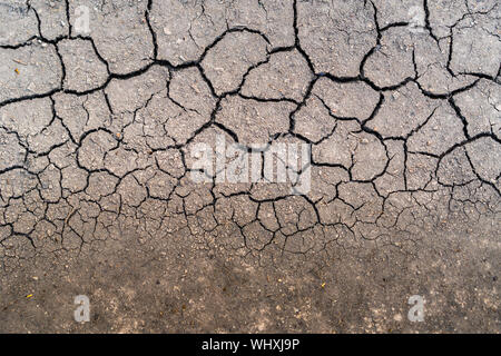 Il terreno asciutto dopo la pioggia non è un lungo periodo di tempo. Vista la siccità. Foto Stock