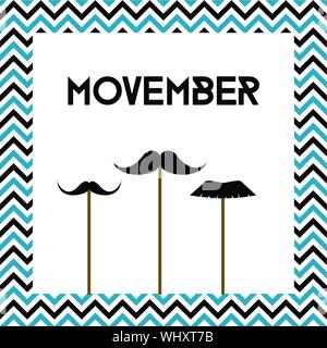 Movember. Mens health mese. La consapevolezza del cancro. Banner di vettore Illustrazione Vettoriale