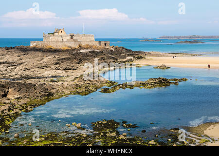 Fort National, St Malo, Bretagna Francia Foto Stock