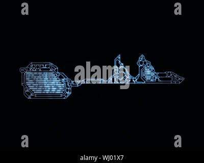 Chiave di crittografia serie. Disegno astratto realizzato in chiave stilizzata e il numero di simboli sul soggetto della crittografia, matematica e tecnologie digitali Foto Stock