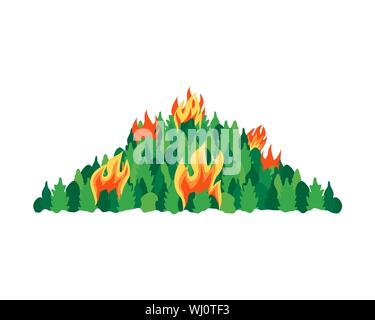 Forest incendi albero disastro Illustrazione Vettoriale