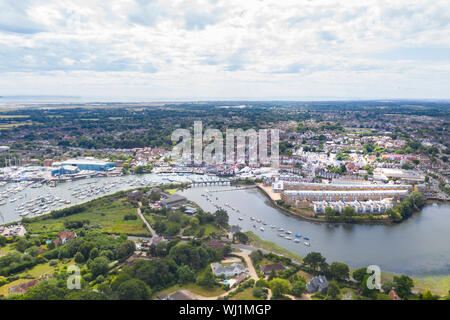 Lymington estuario dall'aria Foto Stock