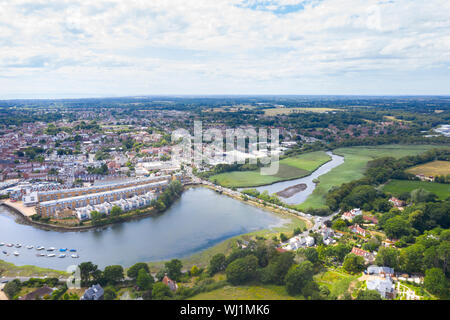 Lymington estuario dall'aria Foto Stock