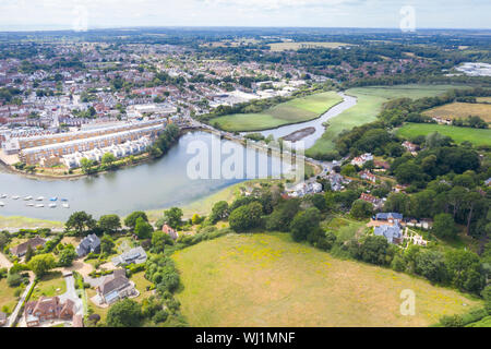 Lymington estuario dall'aria Foto Stock