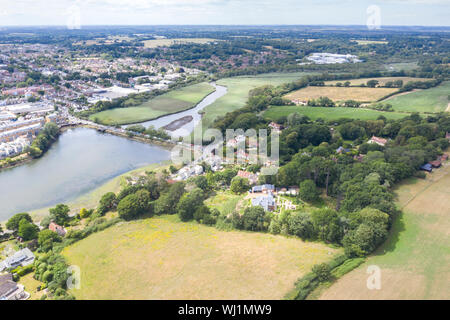 Lymington estuario dall'aria Foto Stock