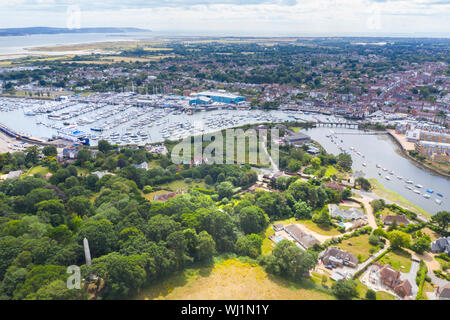 Lymington estuario dall'aria Foto Stock