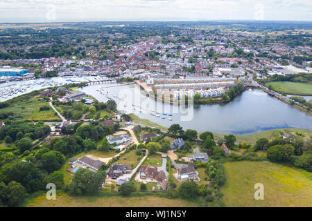 Lymington estuario dall'aria Foto Stock