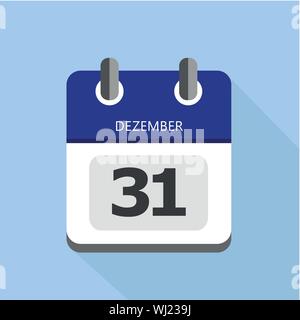 Calendario 31 dicembre su sfondo blu illustrazione vettoriale EPS10 Illustrazione Vettoriale