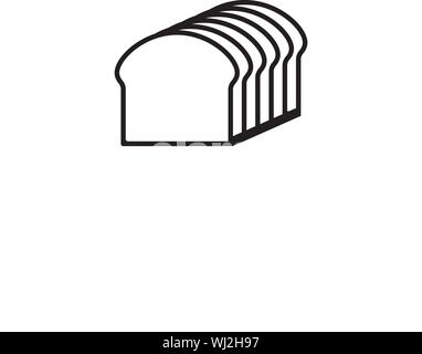 Le fette di pane icona illustrazione vettore isolato simbolo segno Illustrazione Vettoriale