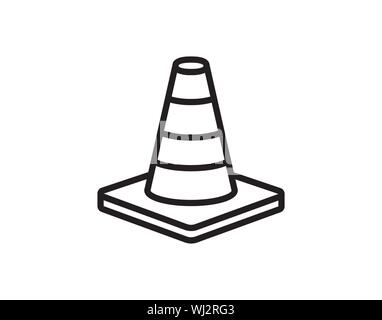 Cono stradale icona immagine vettoriale Illustrazione Vettoriale
