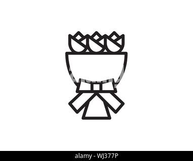 Mazzo di fiori icona immagine vettoriale Illustrazione Vettoriale