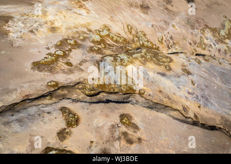 Paesaggio surreale di Hverir area geotermale nei pressi del Lago Myvatn, Islanda Foto Stock