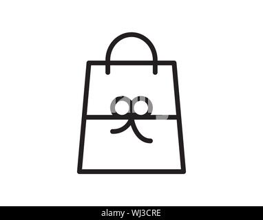 Shopping bag icona modello di progettazione. Vettore di contorno Illustrazione Vettoriale