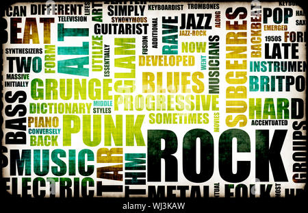 La musica rock Poster Art come sfondo Grunge Foto Stock