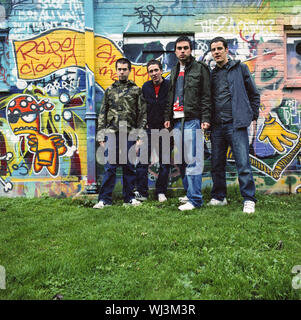 La band inglese Hard Fi fotografato a Oxford, Inghilterra, Regno Unito. Foto Stock