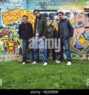 La band inglese Hard Fi fotografato a Oxford, Inghilterra, Regno Unito. Foto Stock