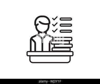 Pianificazione icona lineare. Struttura moderna pianificazione del concetto del logo su sfondo bianco da risorse umane raccolta. Adatto per le applicazioni web, mobile Illustrazione Vettoriale