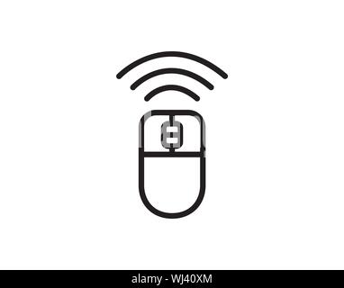 Mouse senza fili icona linea immagine vettoriale Illustrazione Vettoriale