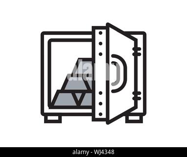 Cassetta di sicurezza Profilo icona Vettore - Vettore Illustrazione Vettoriale