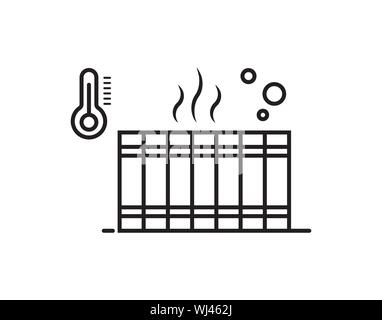 Sauna icona vettore. Sauna simbolo. Lo stile lineare di firmare per il concetto di mobile e web design. Sauna simbolo illustrazione. Vettore di pixel grafica - Vettore. Illustrazione Vettoriale