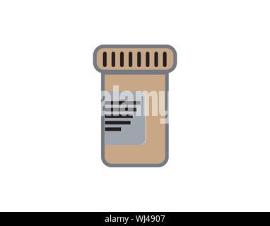 Pills bottiglia icona sullo sfondo bianco immagine vettoriale Illustrazione Vettoriale