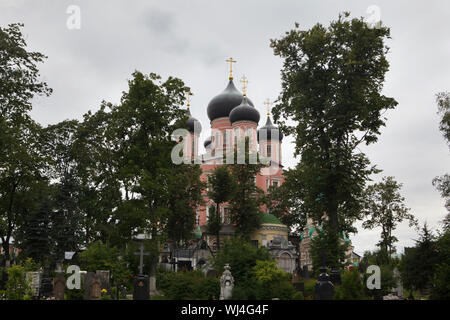 Grande Cattedrale (nuovo) Cattedrale del monastero di Donskoy e il cimitero del monastero a Mosca, in Russia. Foto Stock