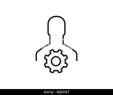 Icona a forma di ingranaggio Impostazioni utente in stile linea minimale Illustrazione Vettoriale