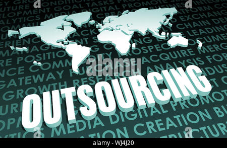 Settore Outsourcing Standard globale sulla mappa 3D Foto Stock