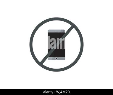 Nessun telefono cellulare vietato icona vettore Illustrazione Vettoriale
