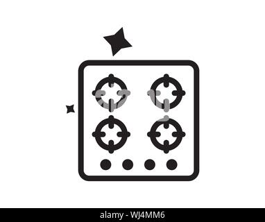 Stufa icona linea cucina e fornello elettrico immagine vettoriale Illustrazione Vettoriale