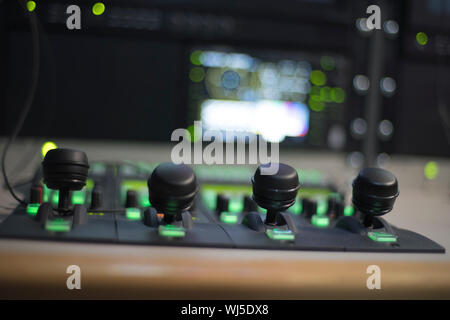 Studio TV per le riprese di programmi e news Foto Stock