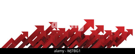 Freccia rossa. Business in crescita il concetto di sfondo.il rendering 3D. Foto Stock