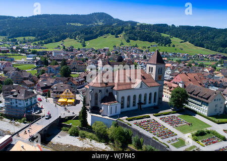 Vista aerea chiesa di San Maurizio Appenzell Foto Stock