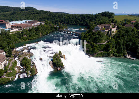 Vista aerea del Rheinfall Foto Stock