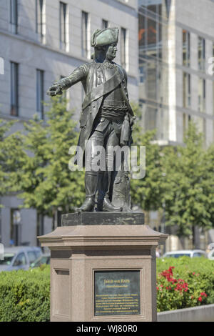 Berlino, bronzo, il monumento in bronzo, bronzo figura, fusione in bronzo, fusione in bronzo, monumento, in Germania, in generale, maresciallo di campo, Jakob von Keith, medio, Mo Foto Stock
