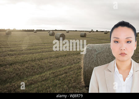 Immagine composita della c'erano pochi sorrisi asian imprenditrice Foto Stock