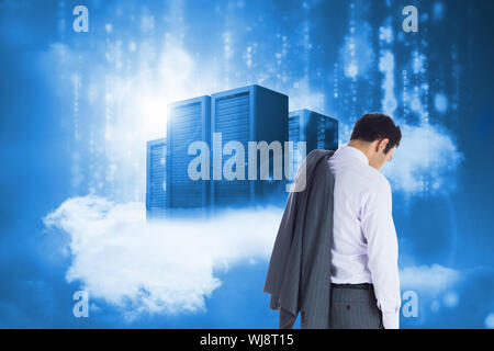 Immagine composita di imprenditore in piedi Foto Stock