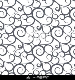 Abstract round dello sfondo. Nero modello senza giunture Illustrazione Vettoriale