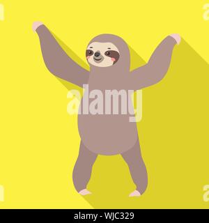 Dancing sloth icona. Illustrazione piana di ballare il bradipo icona vettoriali per il web design Illustrazione Vettoriale