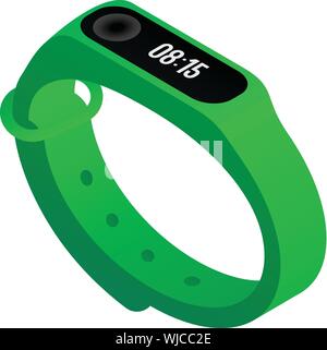 Verde tracker fitness icona. Vista isometrica di verde tracker fitness icona vettoriali per il web design isolato su sfondo bianco Illustrazione Vettoriale