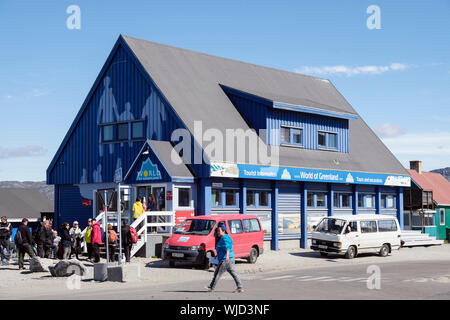 Mondo della Groenlandia ufficio informazioni turistiche in la maggior parte dei turisti poplular destinazione nel paese. Ilulissat Tourist Nature (Jakobshavn), Qaasuitsup, Groenlandia Foto Stock